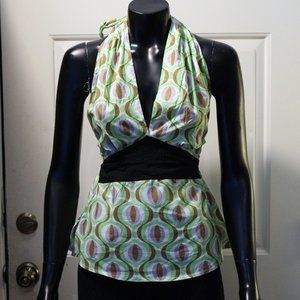 Retro print Halter top